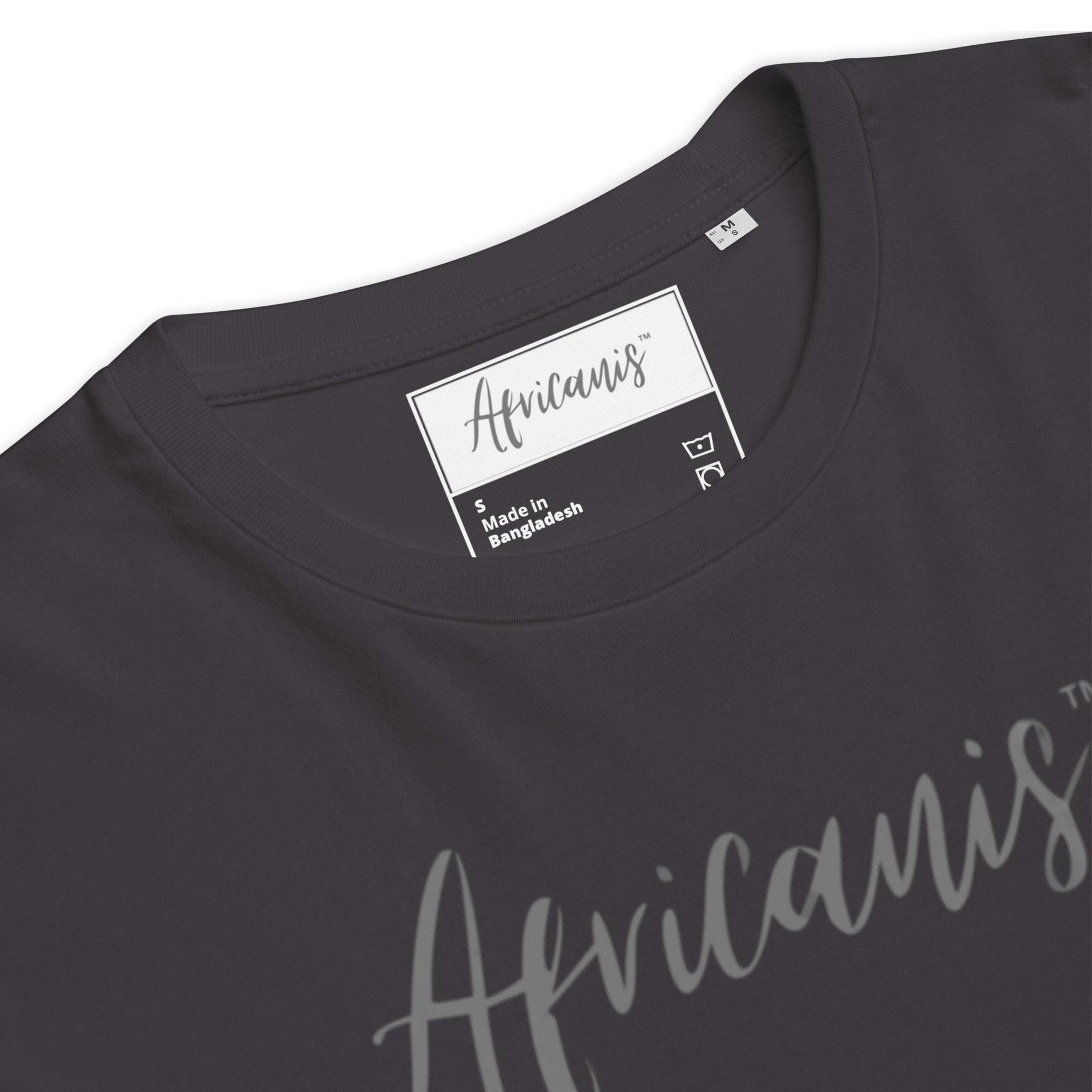Africanis™ Busanga Unisex Anthracite Organic T-Shirt Detail