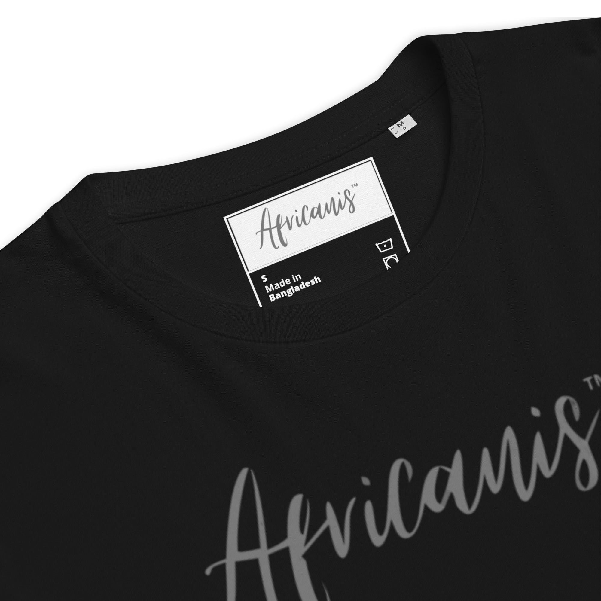 Africanis™ Busanga Unisex Black Organic T-Shirt Detail
