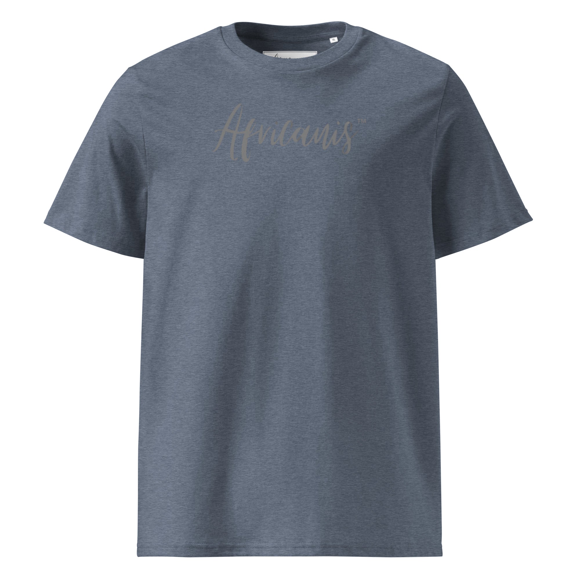 Africanis™ Busanga Unisex Dark Heather Blue Organic T-Shirt Front