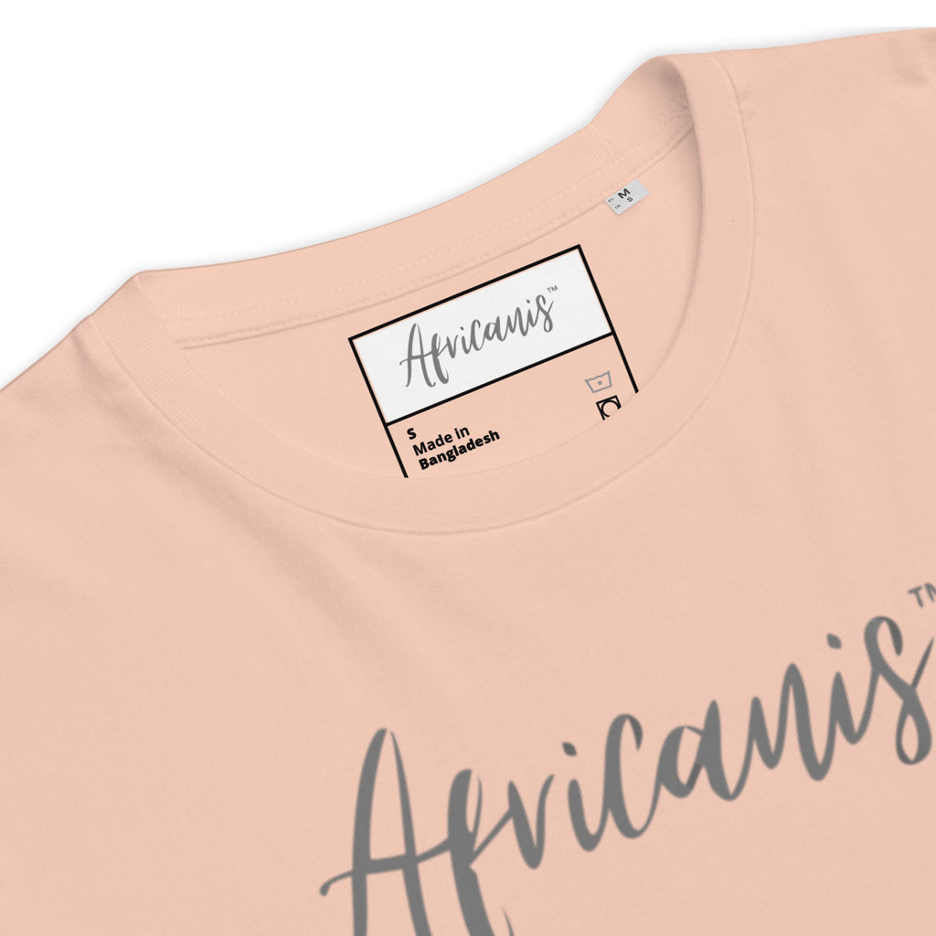 Africanis™ Busanga Unisex Fraiche Peche Organic T-Shirt Detail