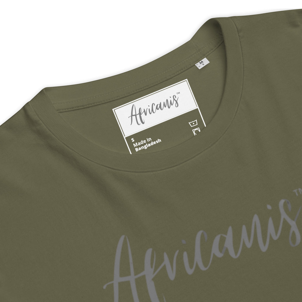 Africanis™ Busanga Unisex Khaki Organic T-Shirt Detail