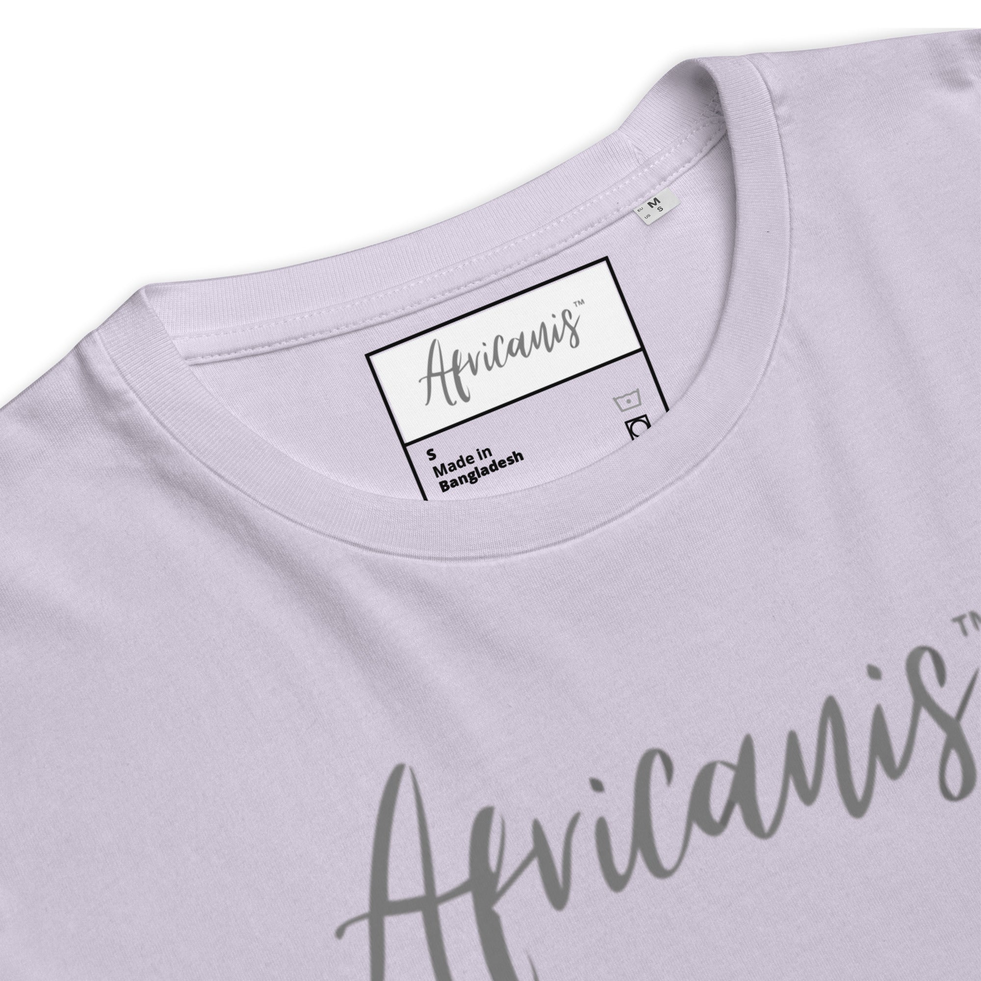 Africanis Busanga Unisex Lavender Organic T-Shirt Detail