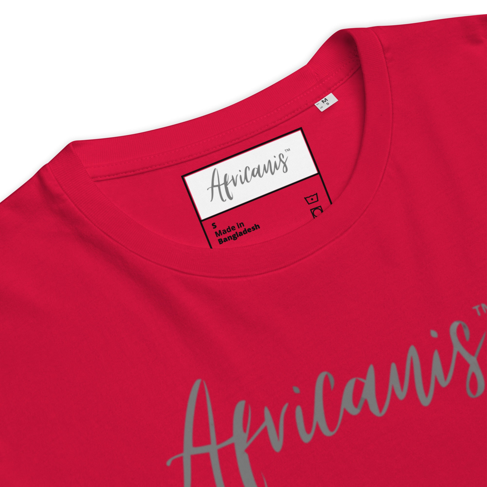 Africanis™ Busanga Unisex Red Organic T-Shirt Detail