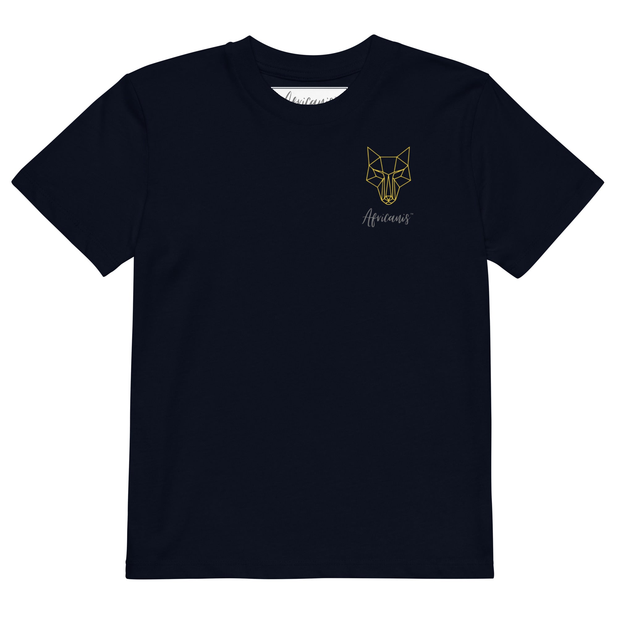 Africanis™ Boulders Kids French Navy Organic T Shirt Front Unisex