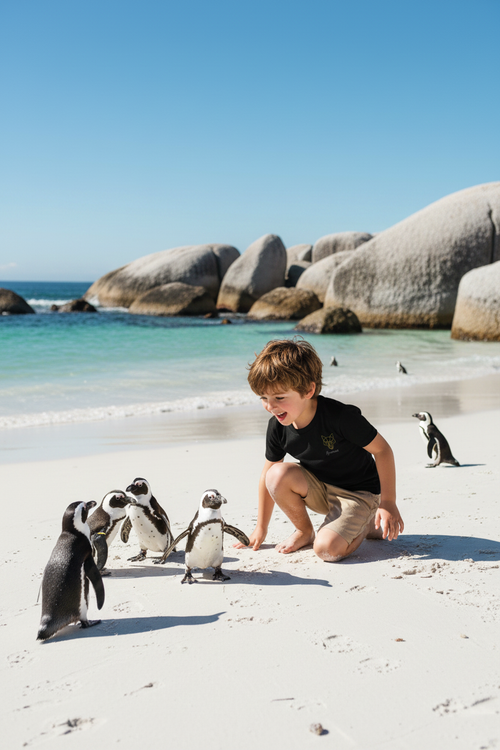 Africanis™ Boulders Kids Organic Black T Shirt Boulders Beach