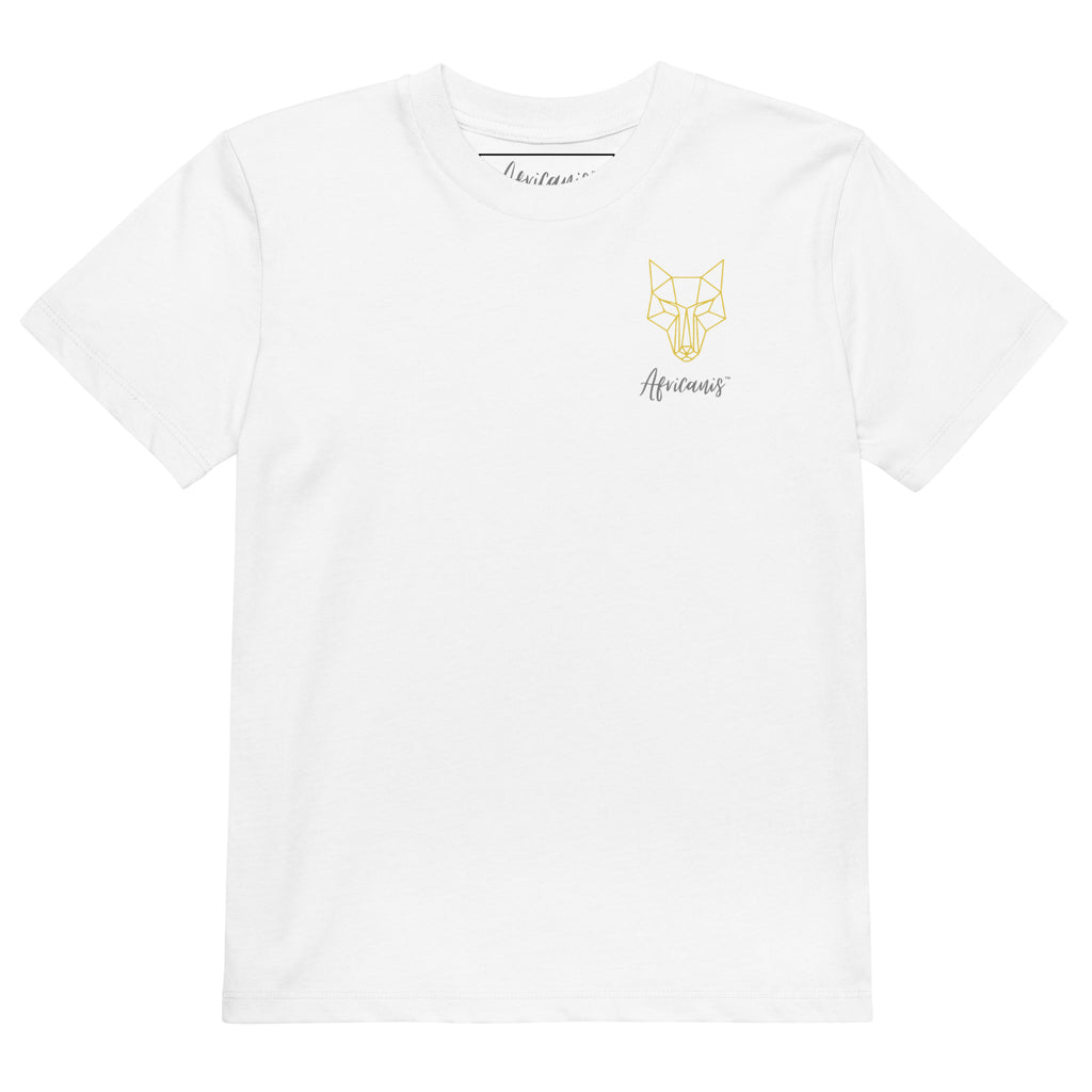 Africanis™ Boulders Kids White Organic T Shirt Front Unisex