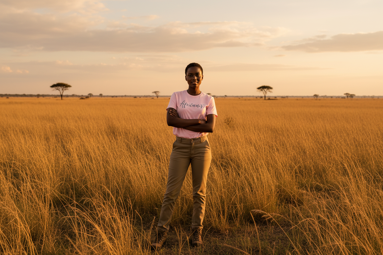 Africanis™ Busanga T-Shirt Unisex Female Cotton Pink
