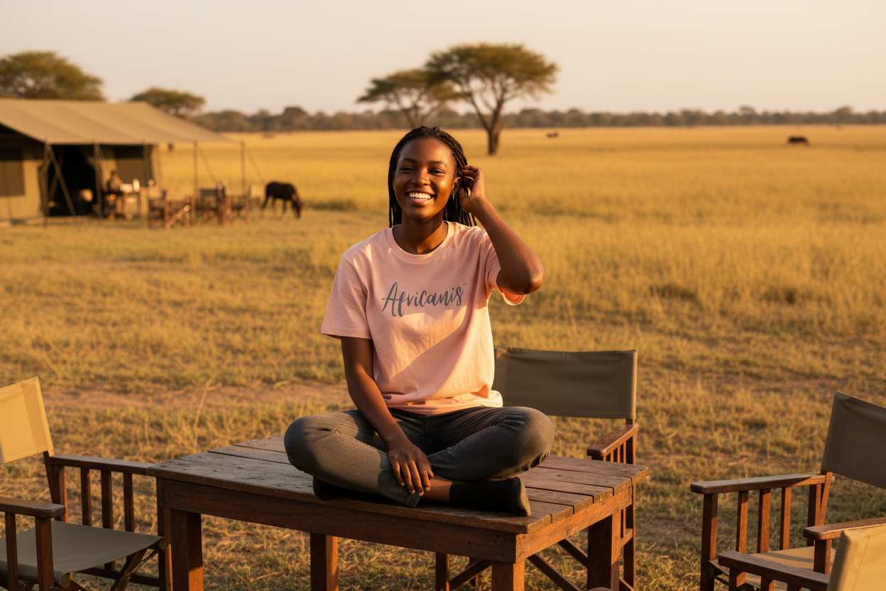 Africanis™ Busanga T-Shirt Unisex Female Fraiche Peche