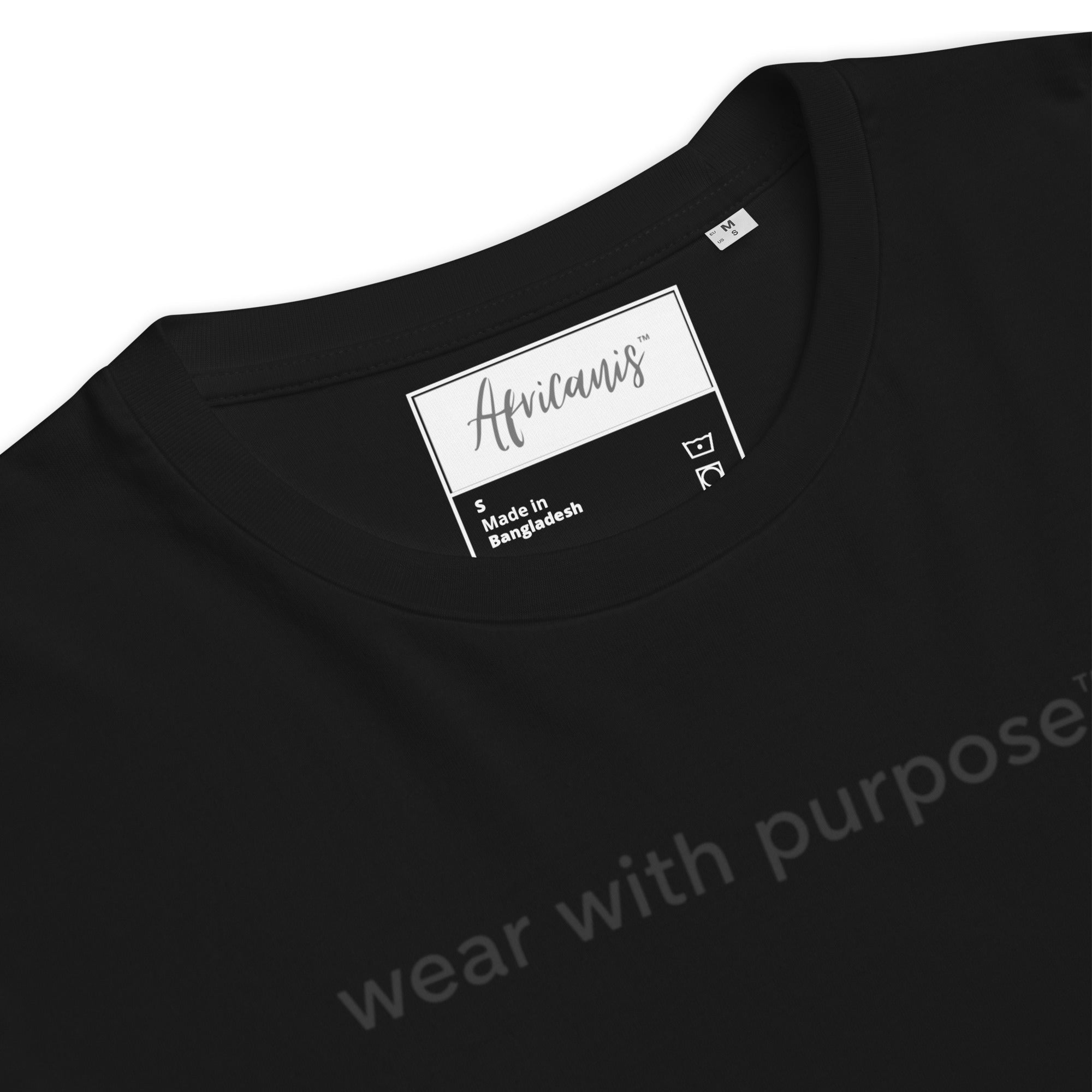 Africanis™ Gorongosa Black Organic T-Shirt Detail