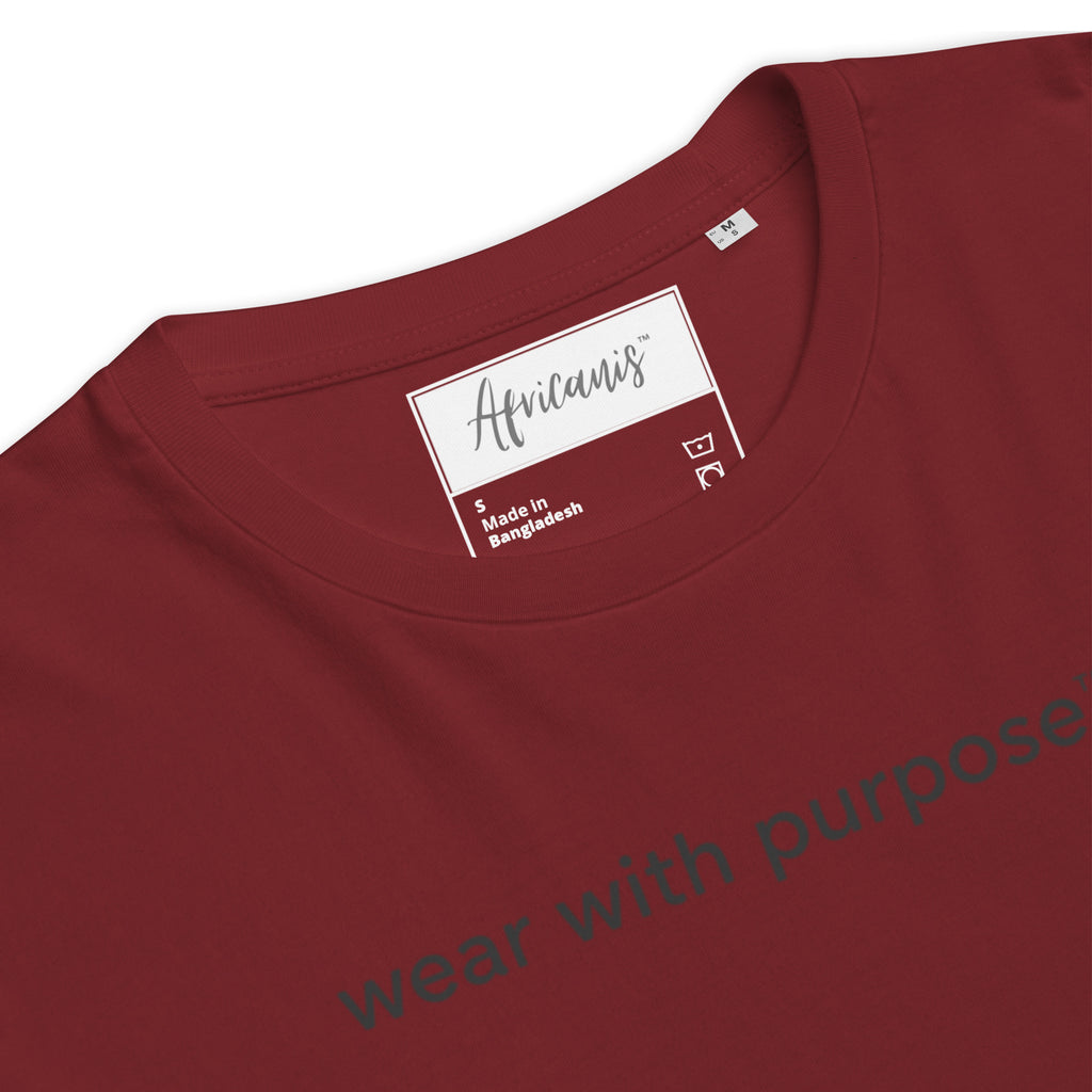 Africanis™ Gorongosa Burgundy Organic T-Shirt Detail