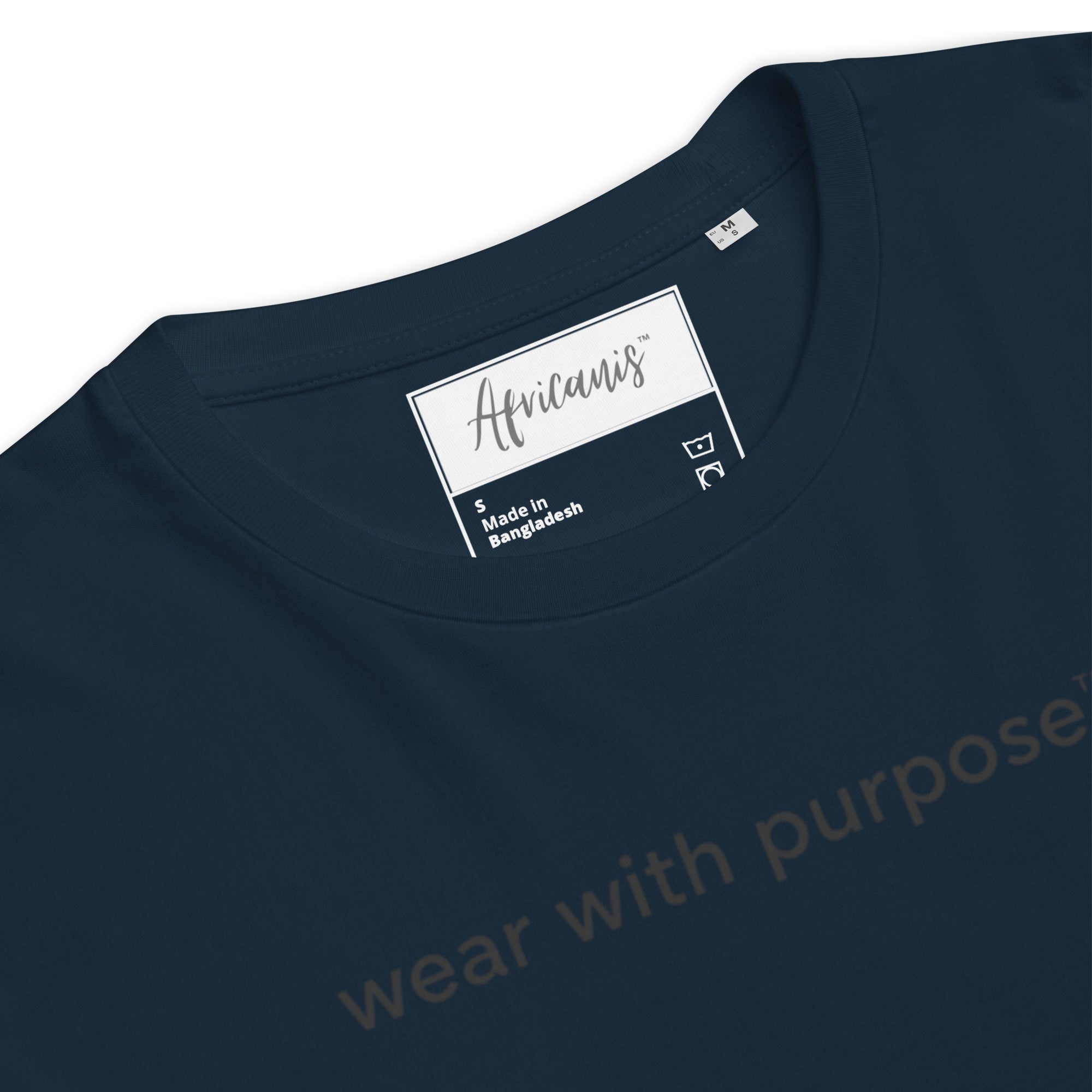 Africanis™ Gorongosa French Navy Organic T-Shirt Detail