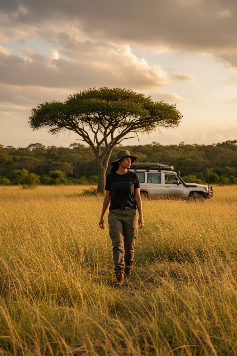 Africanis™ Gorongosa T-Shirt — Female, Black, Gorongosa
