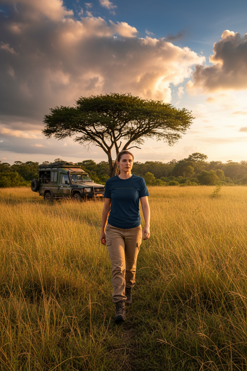 Africanis™ Gorongosa T-Shirt — Female, French Navy, Gorongosa