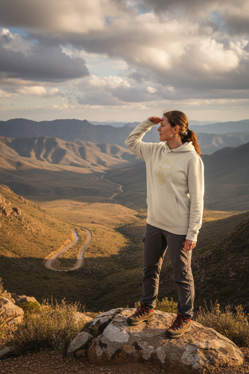 Africanis™ Great Karoo Female Desert Dust Organic Hoodie Molteno Pass