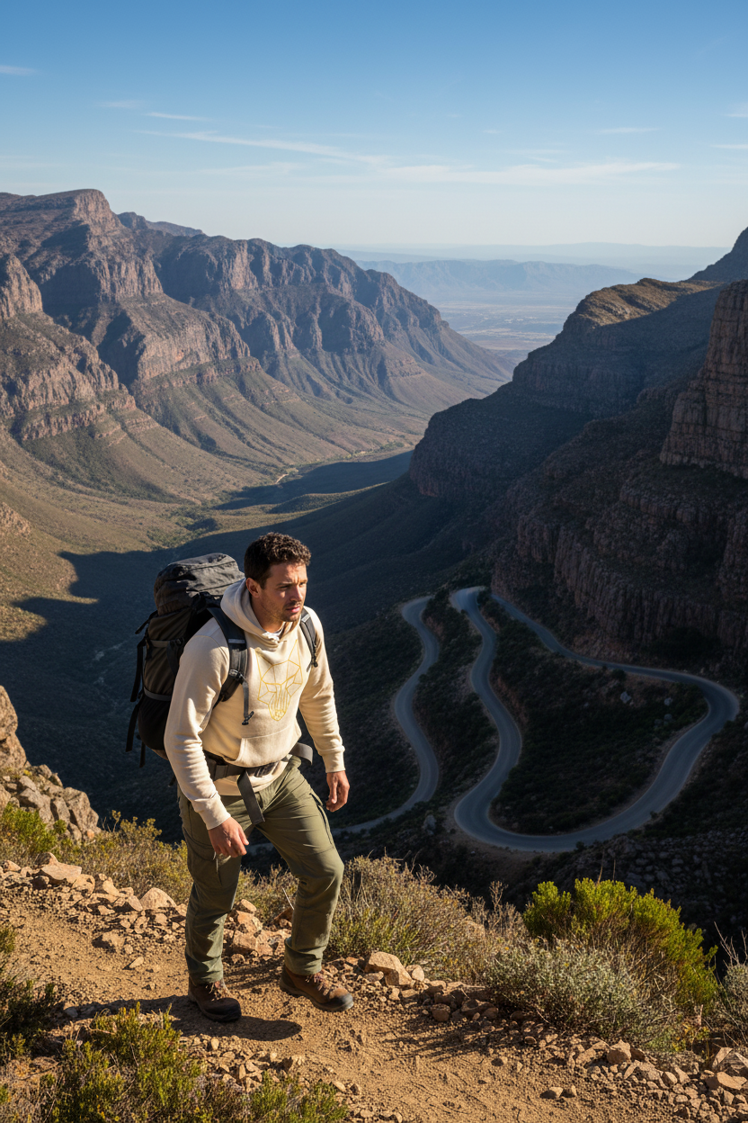 Africanis™ Great Karoo Organic Hoodie Male Desert Dust Swartberg Pass
