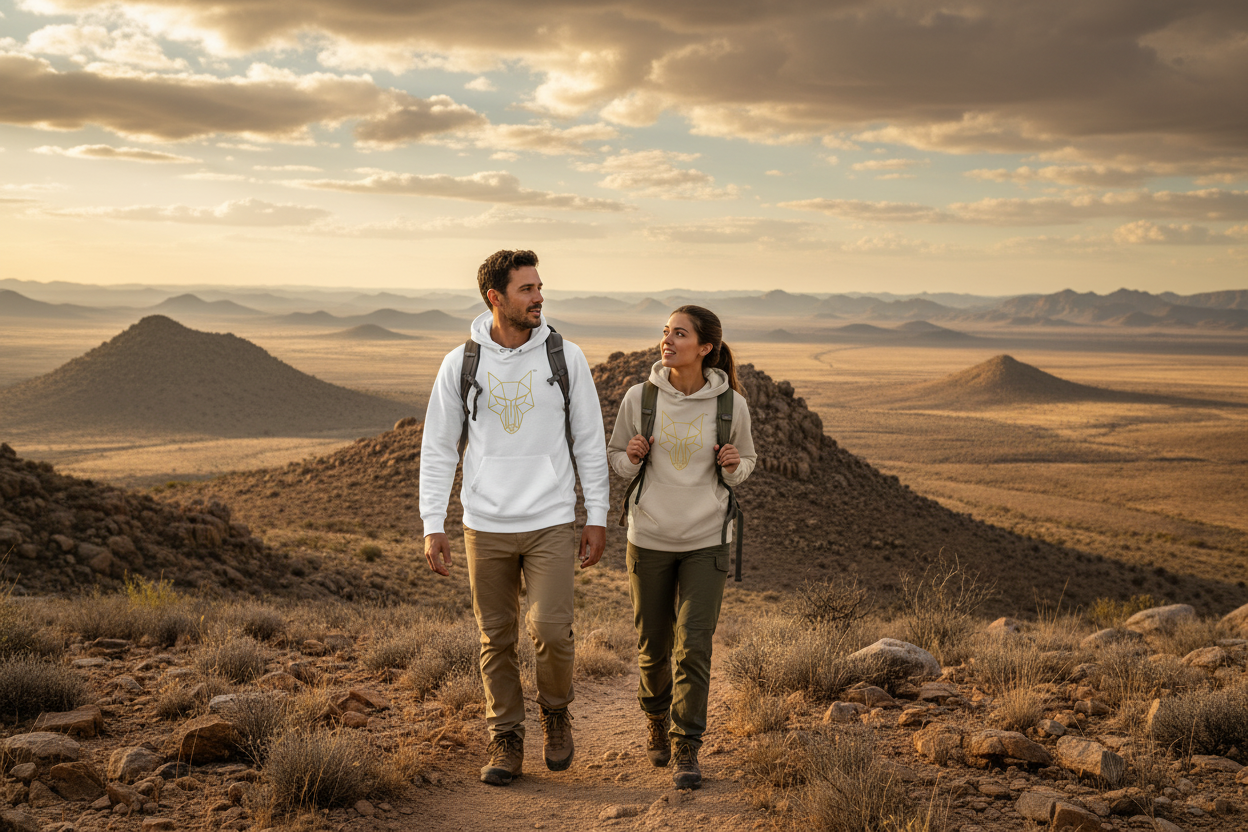Africanis™ Great Karoo Organic Hoodie White Male Desert Dust Female
