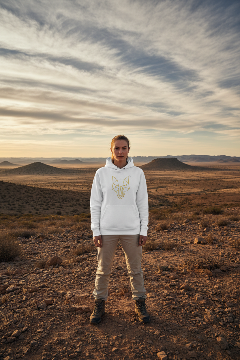 Africanis™ Great Karoo White Female Organic Hoodie Karoo