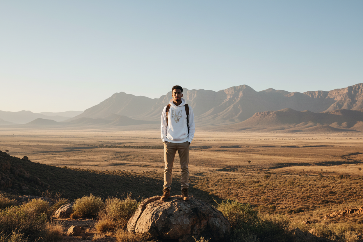 Africanis™ Great Karoo White Male Organic Hoodie Karoo