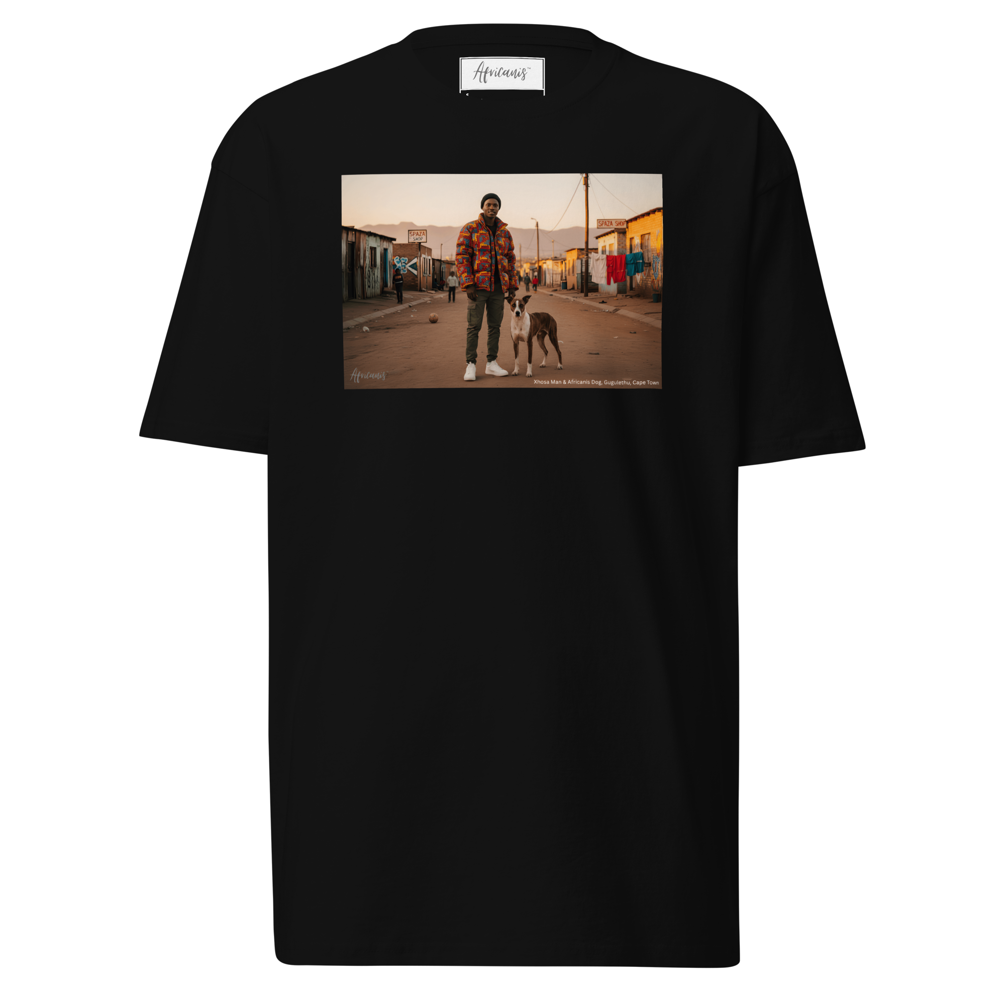 Africanis™ Gugulethu Men's Black Heritage T-Shirt Front