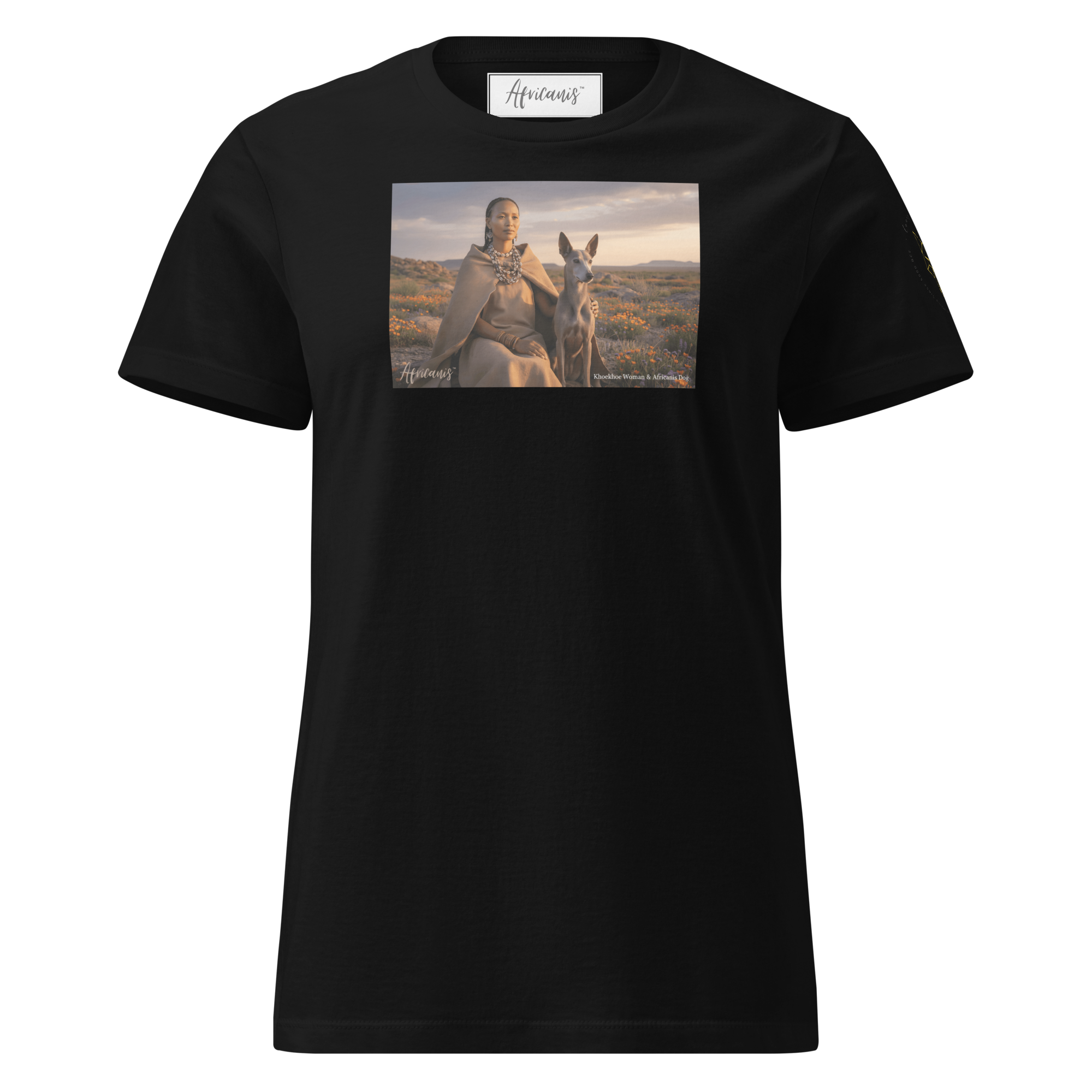 Africanis™ Khoekhoe Women's Black T-Shirt Heritage Collection Front
