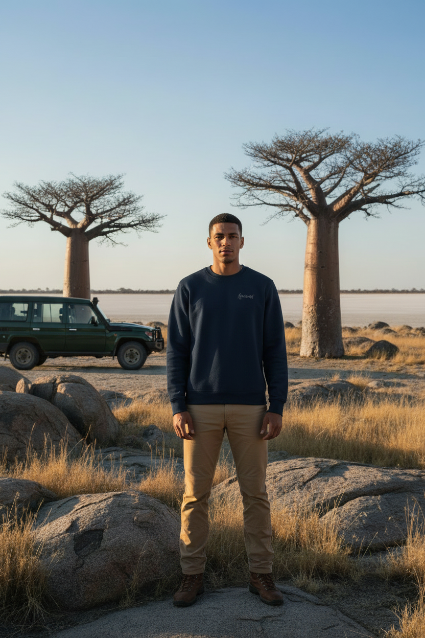 Africanis™ Kubu Male French Navy Organic Sweater 