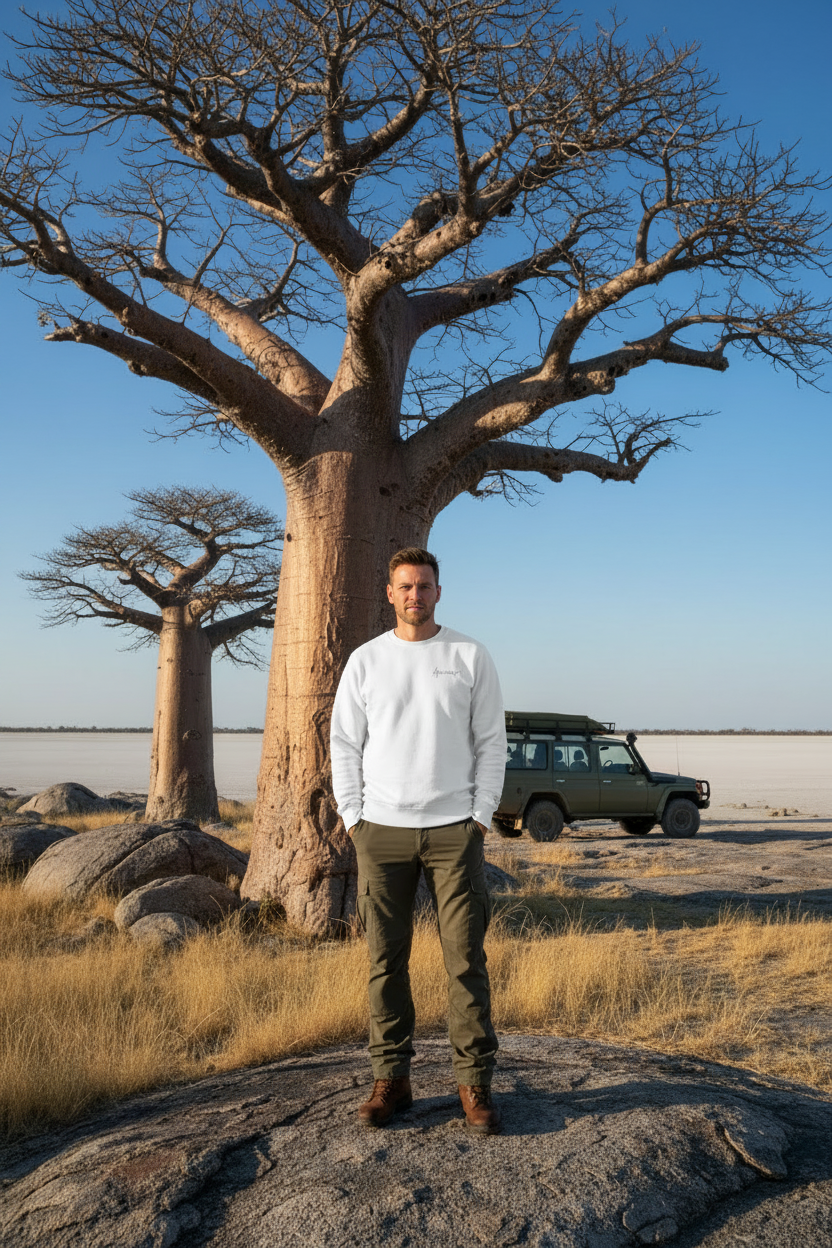 Africanis™ Kubu Male White Organic Sweater 