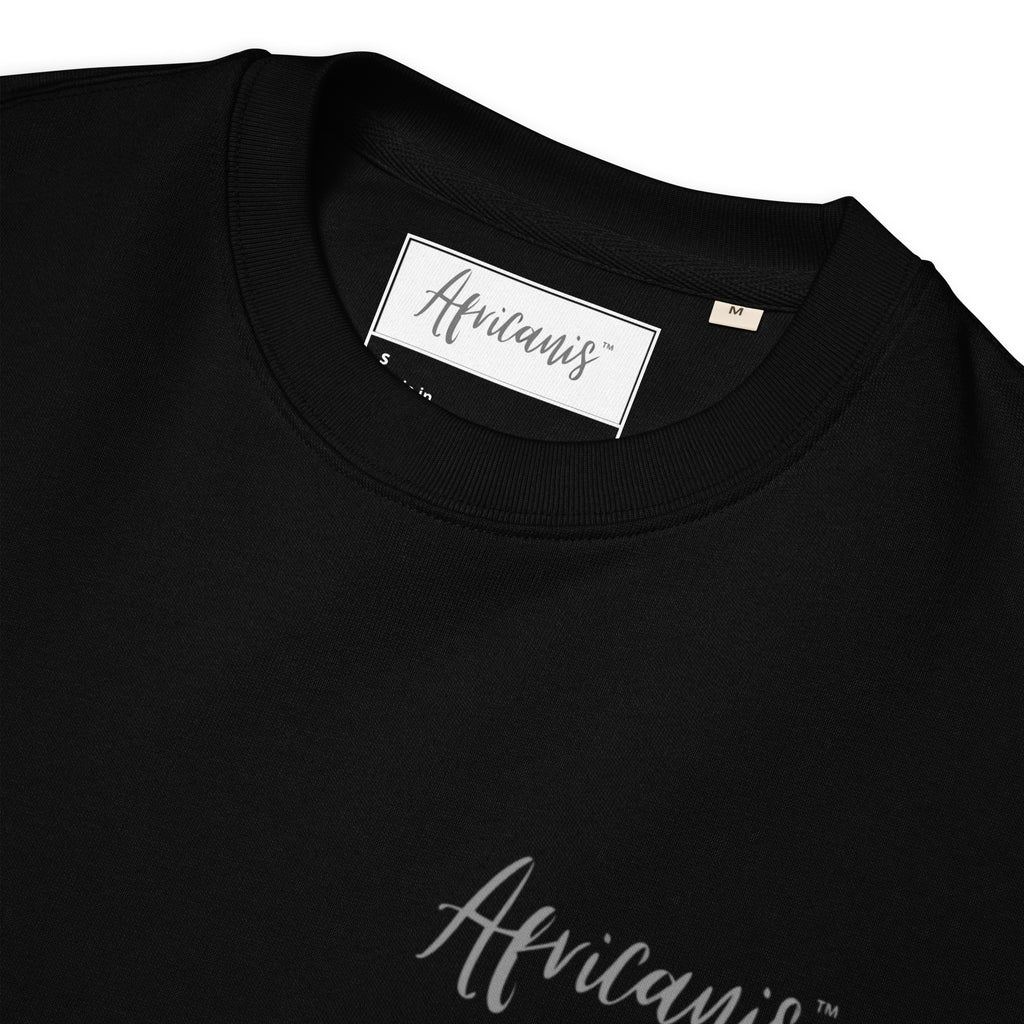 Africanis™ Kubu Unisex Black Organic Sweater Detail