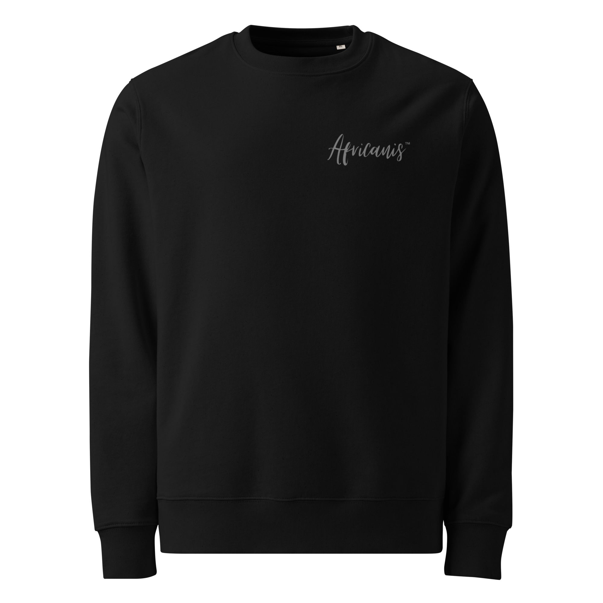 Africanis™ Kubu Unisex Black Organic Sweater Front