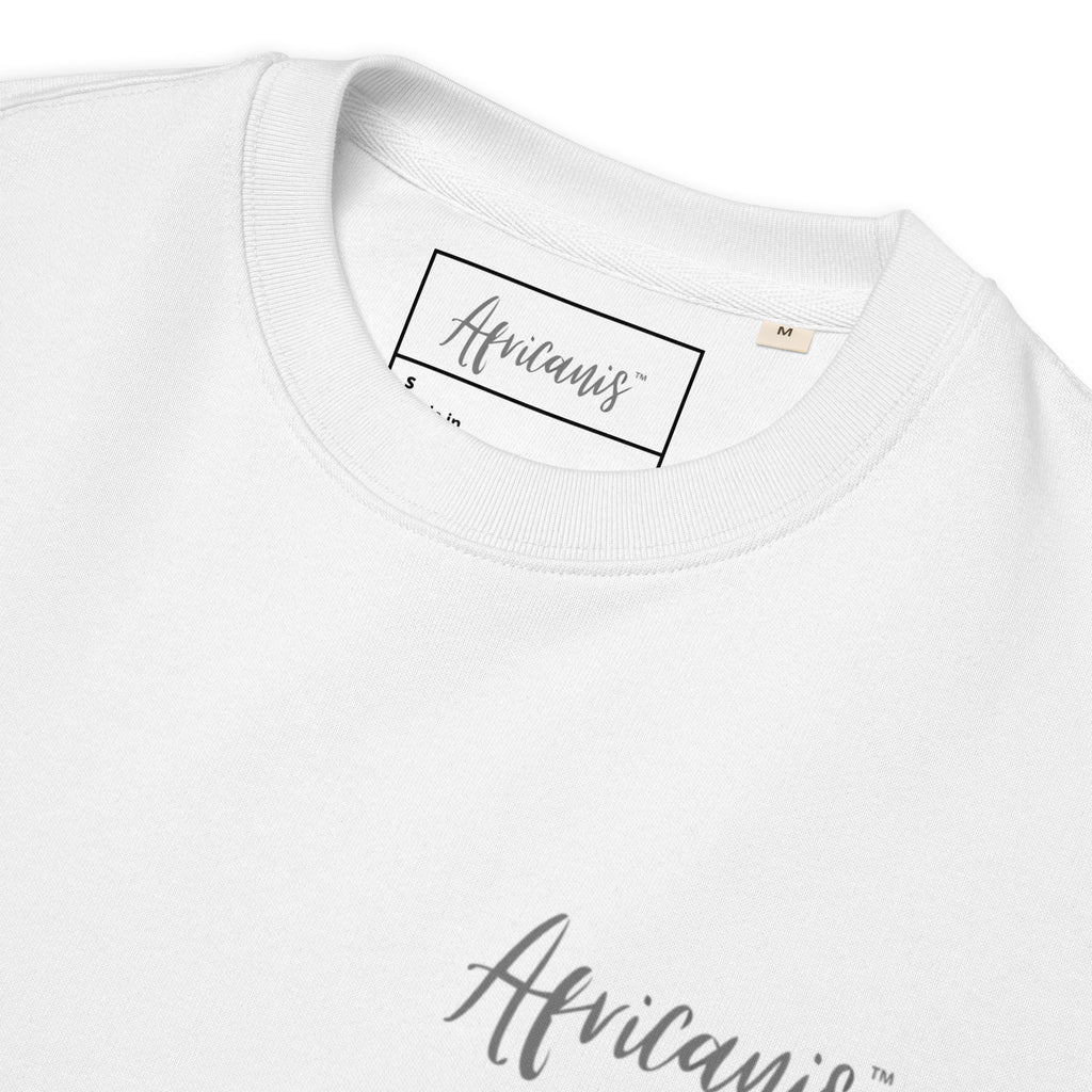 Africanis™ Kubu Unisex White Organic Sweater Detail