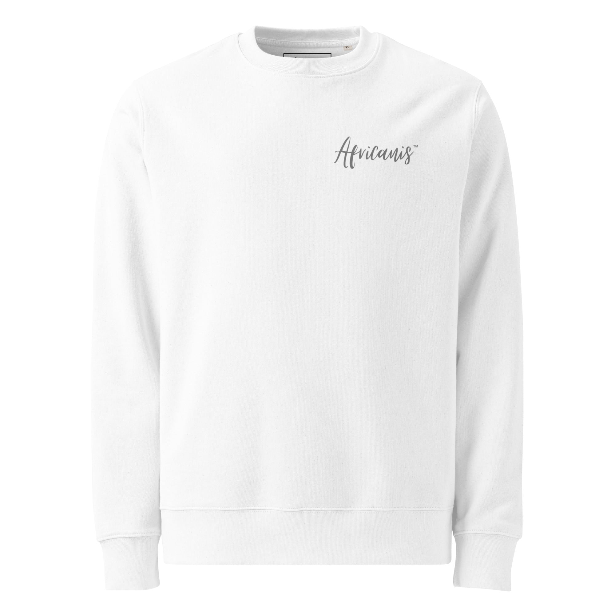 Africanis™ Kubu Unisex White Organic Sweater Front