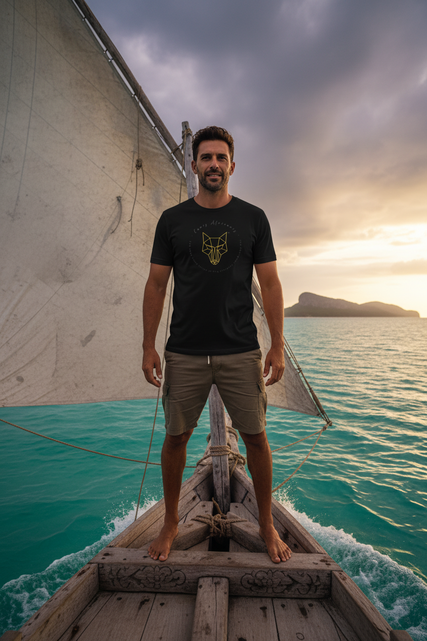 Africanis™ Male Bazaruto Black Organic T-Shirt Heritage