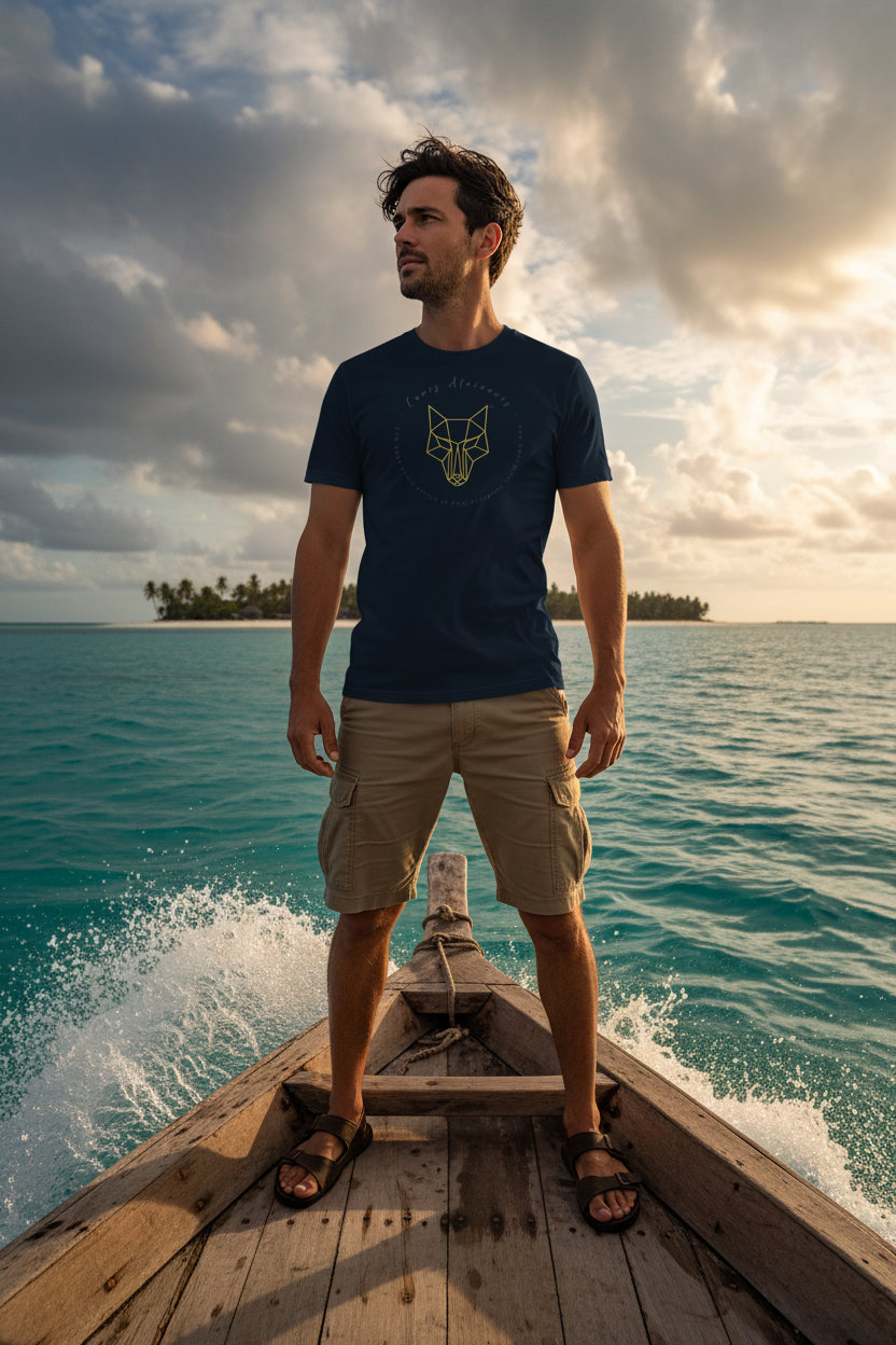 Africanis™ Male Bazaruto French Navy Organic T-Shirt Heritage