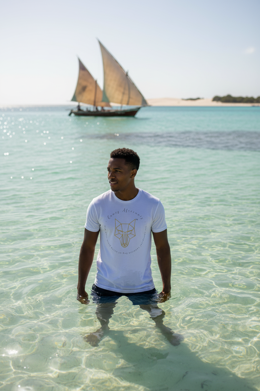 Africanis™ Male Bazaruto White Organic T-Shirt Heritage