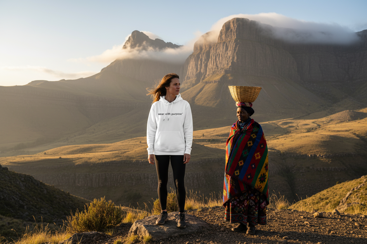 Africanis™ Maluti Female Organic White Hoodie