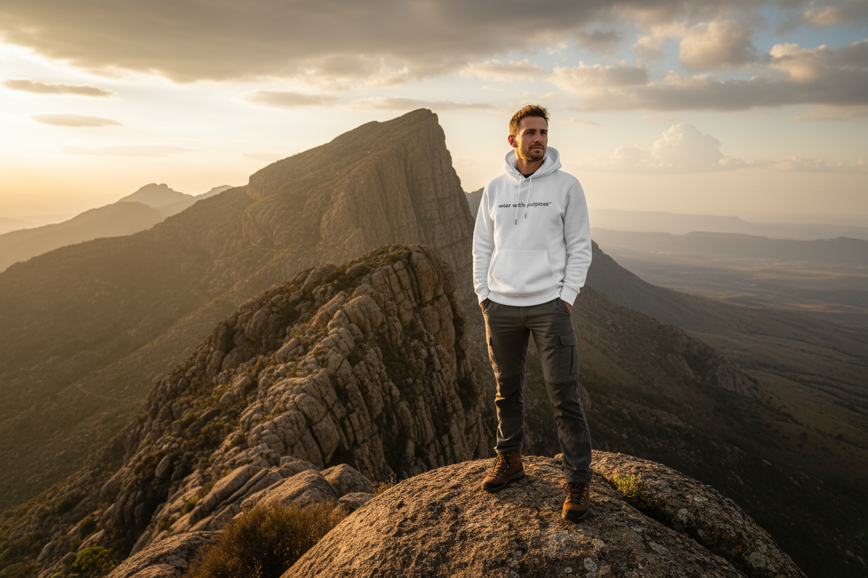 Africanis™ Maluti Male Organic White Hoodie  