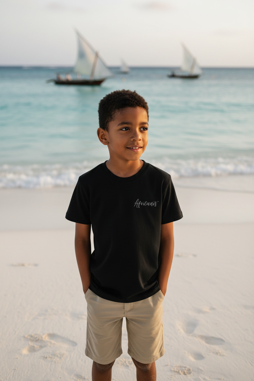 Africanis Nungwe Kids — Boy T-Shirt, Black