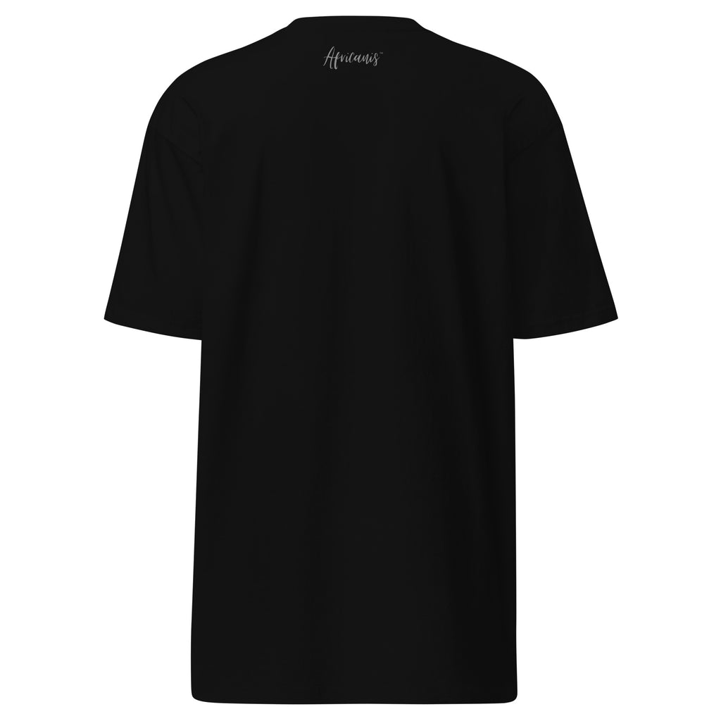 Africanis™ Timbuktu Men's-Premium Heavyweight T-Shirt Black Back
