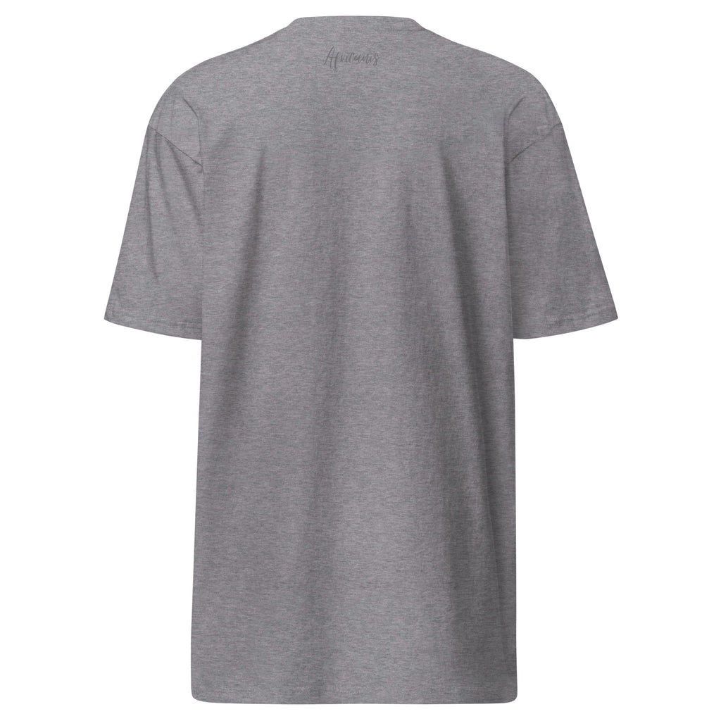 Africanis™ Timbuktu Men's-Premium Heavyweight T-Shirt Carbon Grey Back 