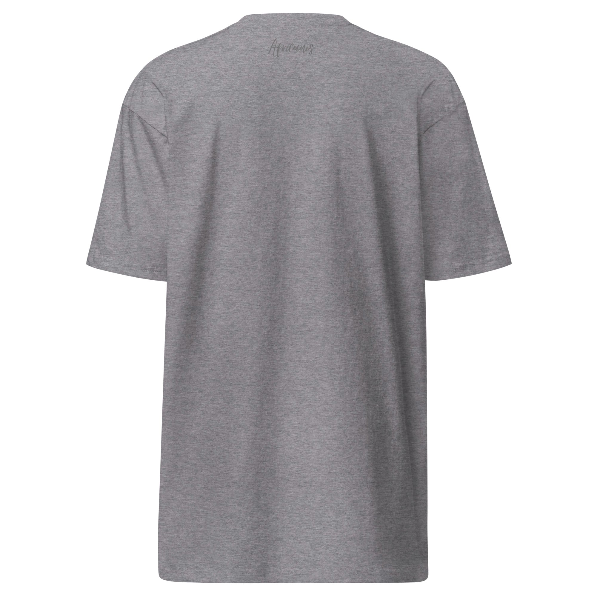 Africanis™ Timbuktu Men's-Premium Heavyweight T-Shirt Carbon Grey Back 