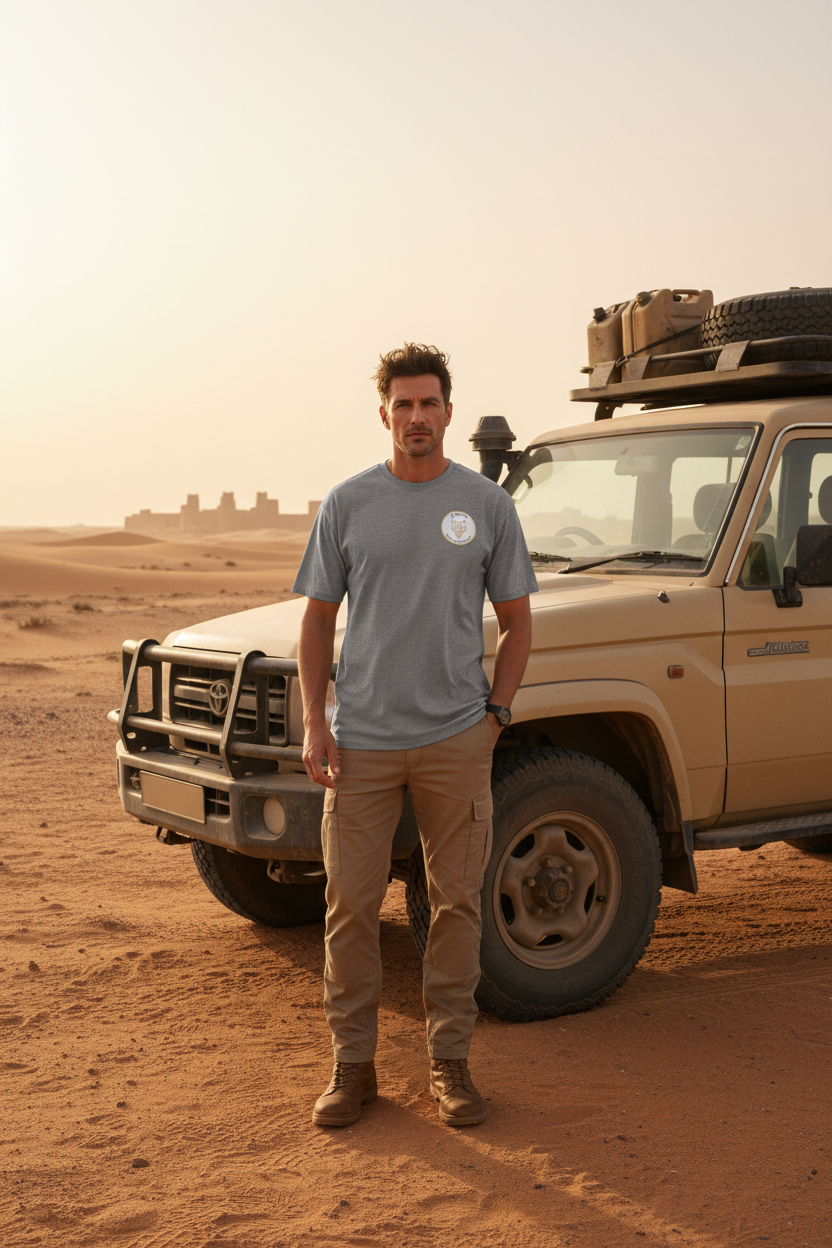 Africanis™ Timbuktu T-Shirt — Male, Carbon Grey, Expedition Vehicle