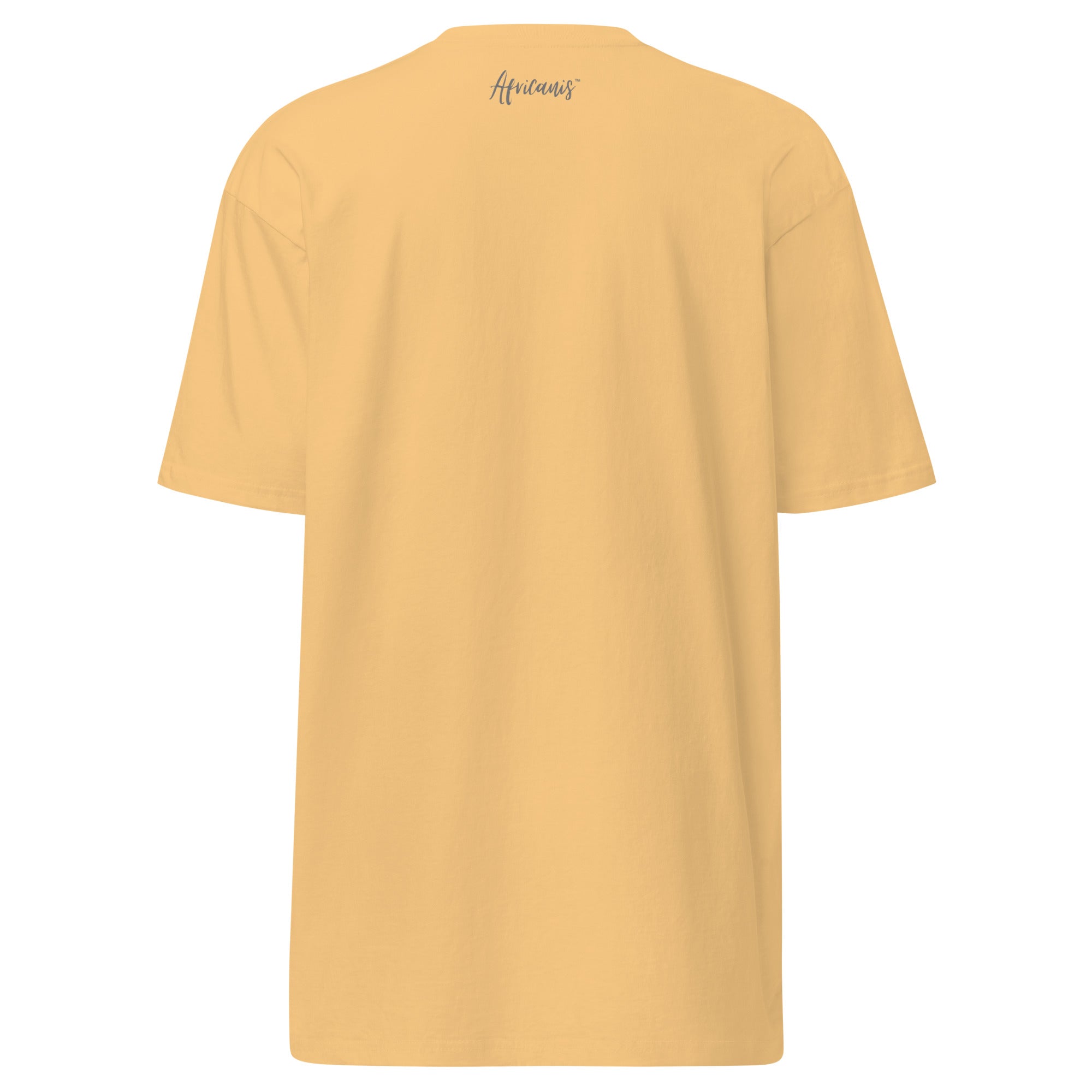 Africanis™ Timbuktu Vintage Gold Men's Premium Heayweight T-Shirt White Back