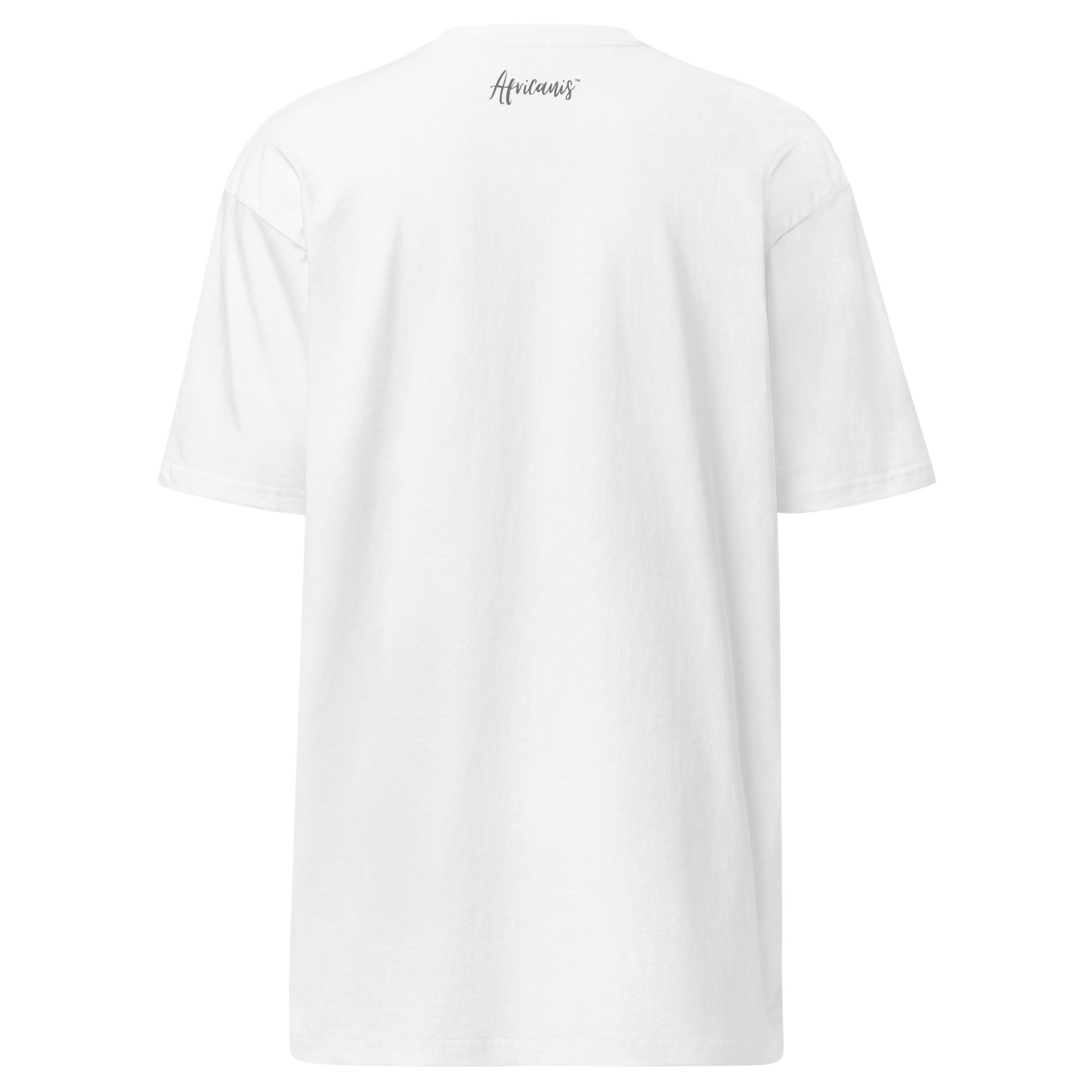 Africanis™ Timbuktu White Men's Premium Heayweight T-Shirt White Back