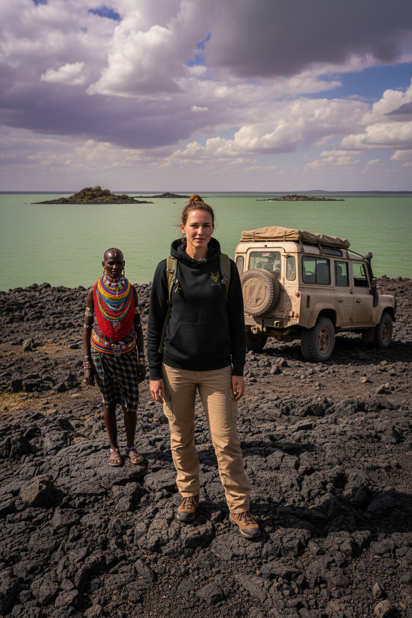 Africanis™ Turkana Female Black Organic Hoodie 