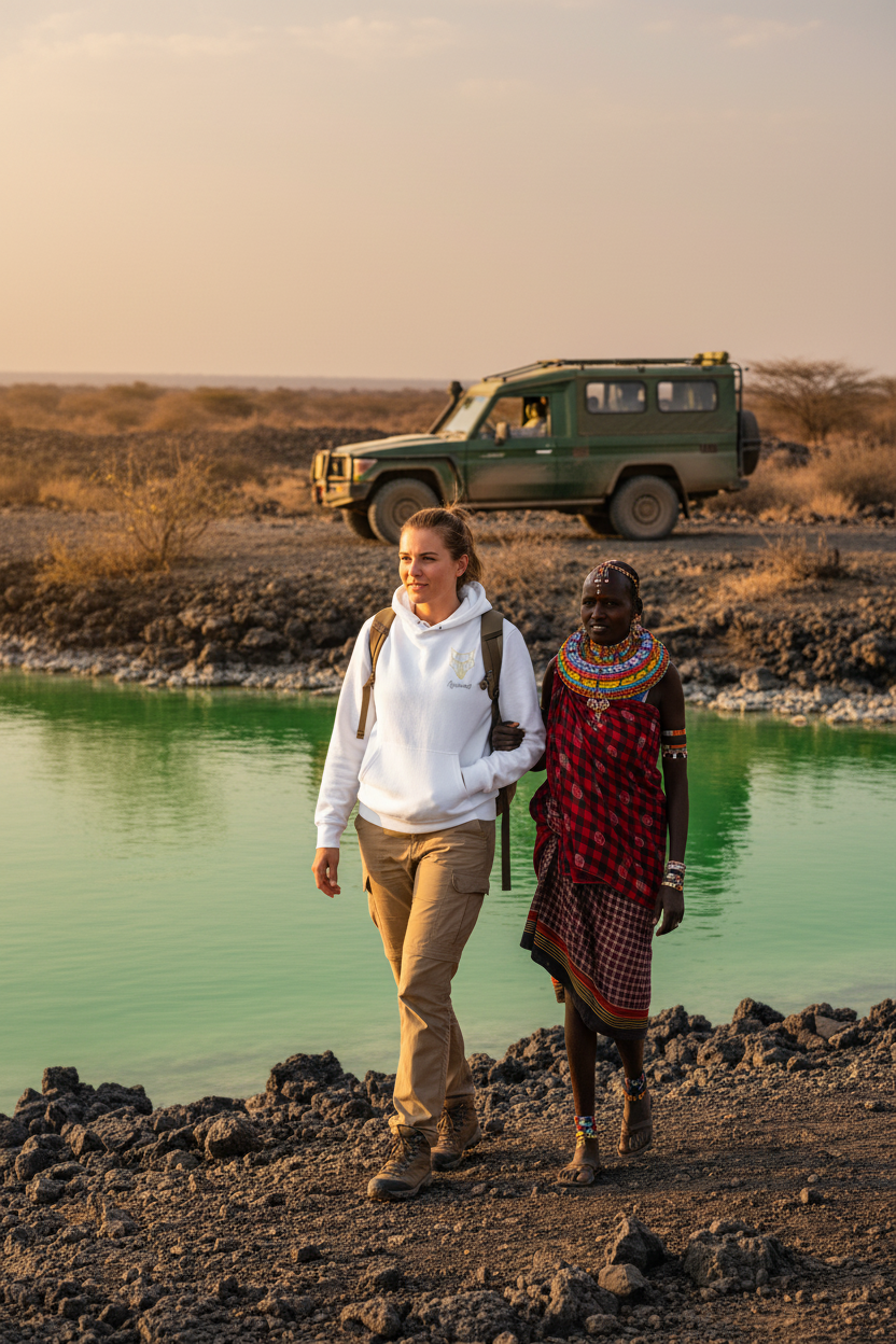 Africanis™ Turkana Female White Organic Hoodie 