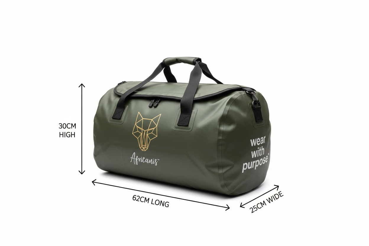 Africanis™ Uhuru 50 Litre Olive Green Duffel Bag Dimensions