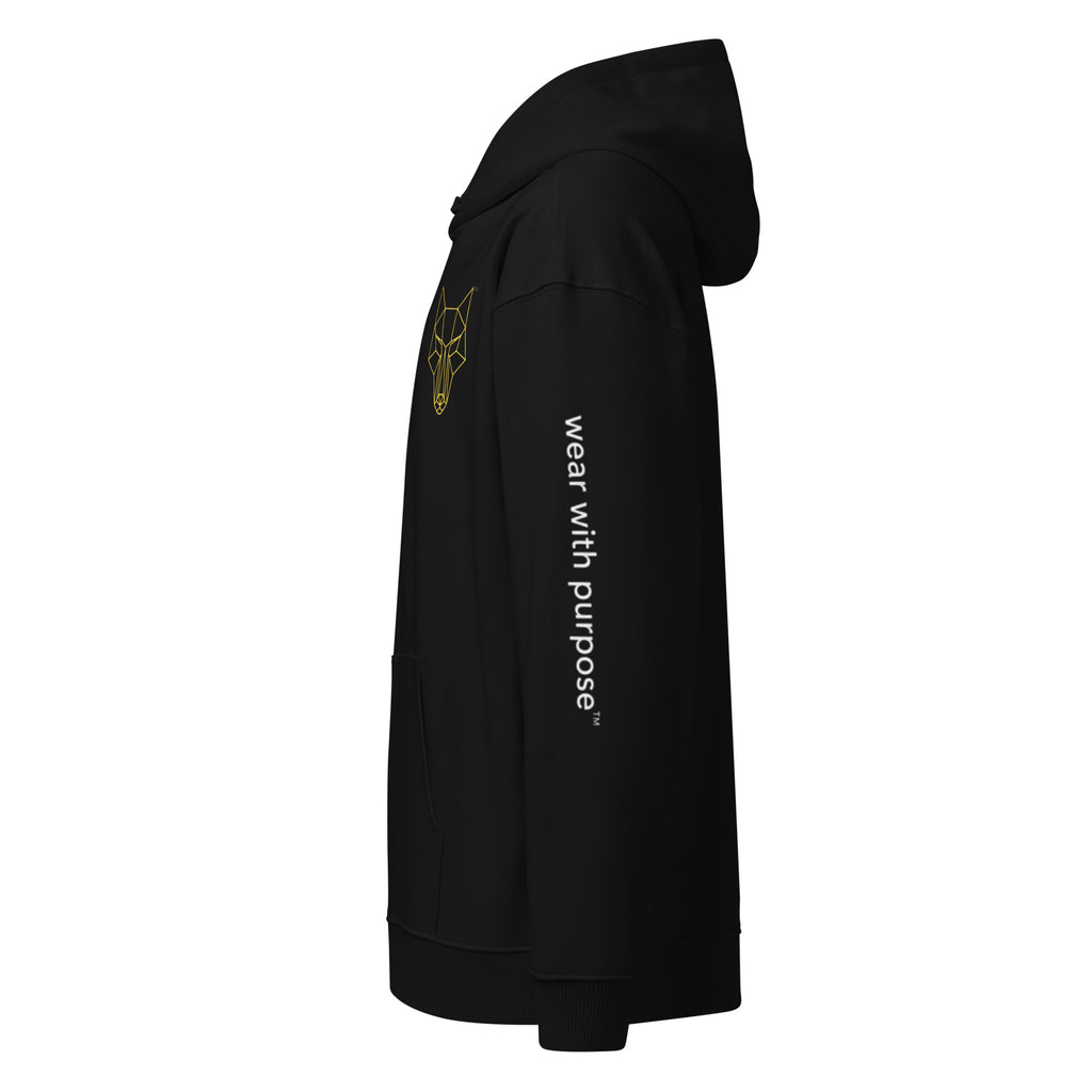 Africanis™ Unisex Simien Black Organic Hoodie Side