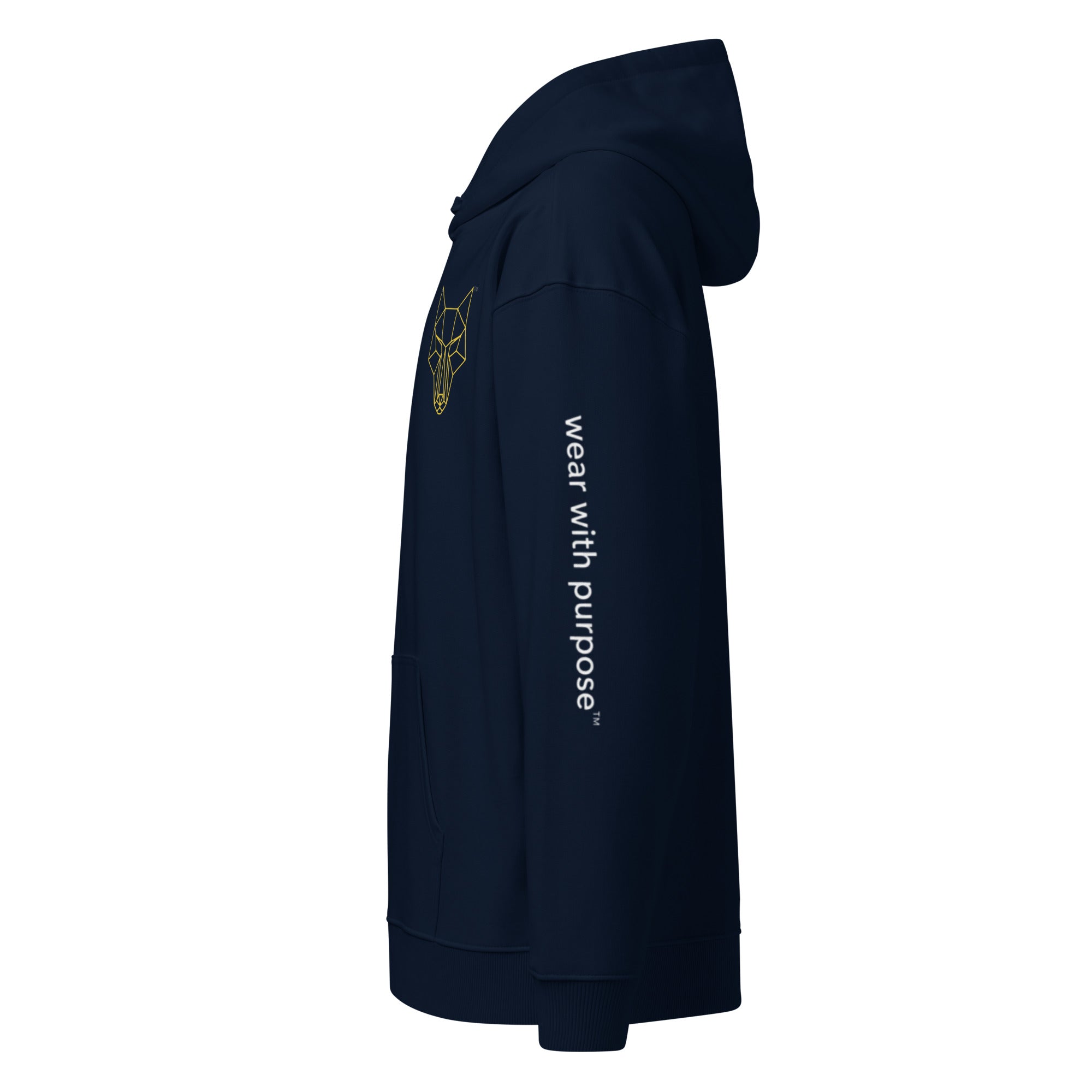 Africanis™ Unisex Simien French Navy Organic Hoodie Side
