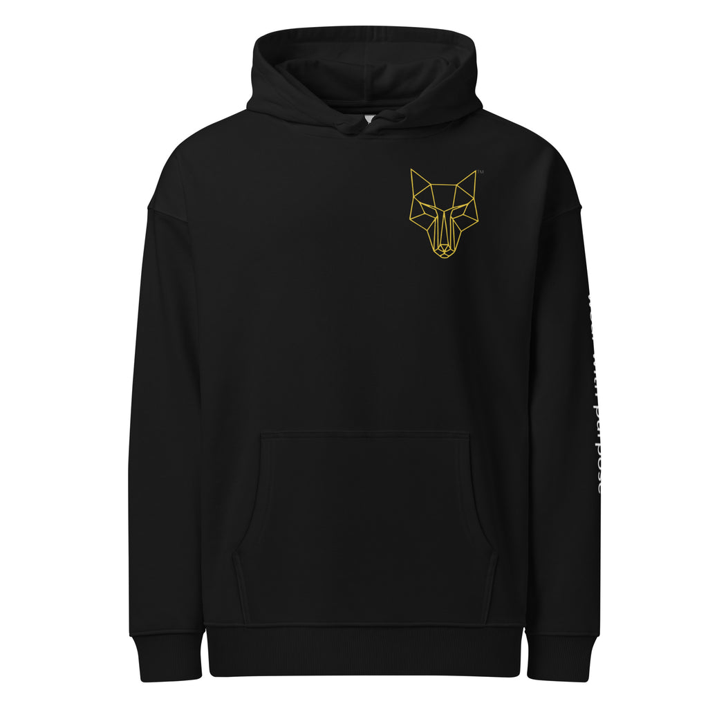 Africanis™ Unisex Men's Simien Organic Black Hoodie Front