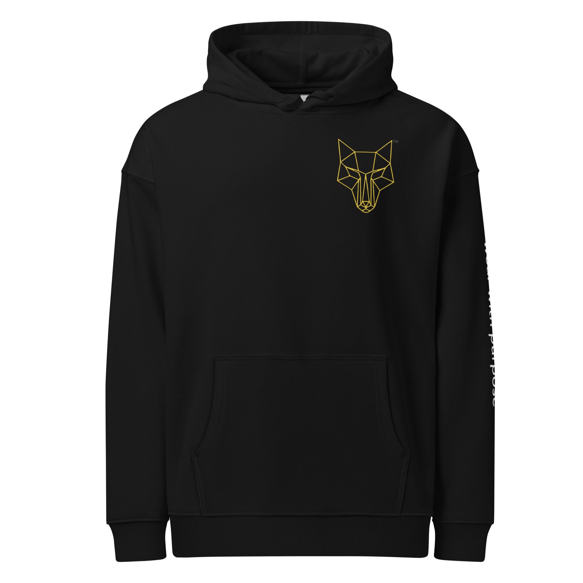 Africanis™ Unisex Men's Simien Organic Black Hoodie Front