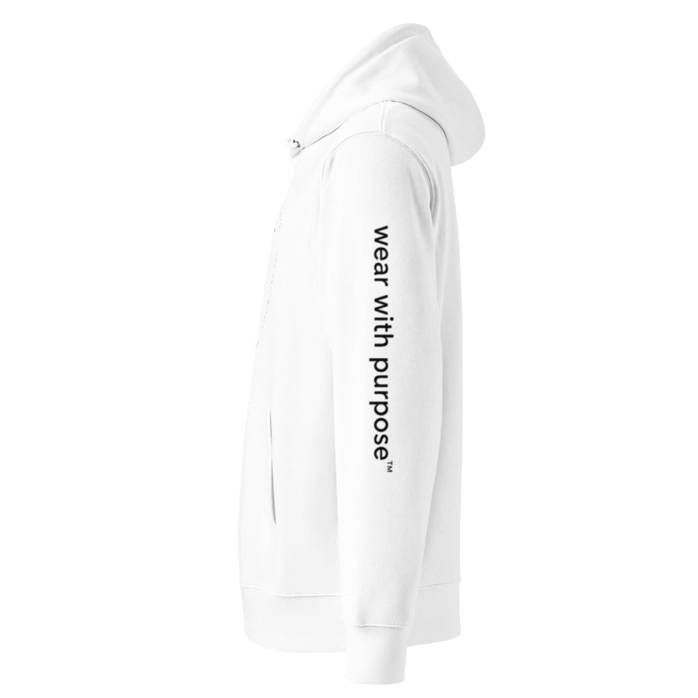 Africanis™ White Heritage Hoodie Left Sleeve Wear With Purpose